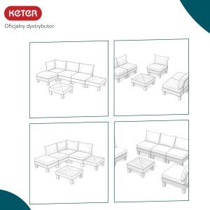 Keter Komplet mebli ogrodowych modułowy Elements 5w1 Signature dla 5 osób Walnut 2