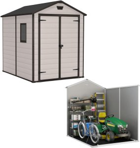 Keter Domek Ogrodowy Manor 6x8 DD 236,8x185,8x227cm beżowy 2