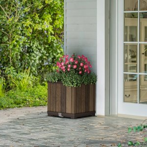 Skrzynia ogrodowa Keter Donica ogrodowy Deco Square Planter kwadratowy 45,5x45,5x45,5 cm ciemny brązowy 2