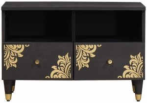 vidaXL Szafka pod telewizor czarny 70 x 33 x 46 cm drewno mango 3