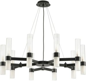 Lampa wisząca Step into Design Nowoczesny żyrandol do salonu Candela DN1505-10 black szklane czarne 2