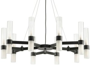 Lampa wisząca Step into Design Nowoczesny żyrandol do salonu Candela DN1505-10 black szklane czarne 3