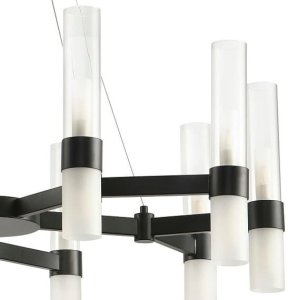 Lampa wisząca Step into Design Nowoczesny żyrandol do salonu Candela DN1505-10 black szklane czarne 4