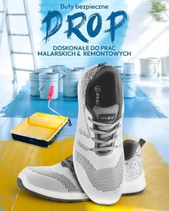 BRDROP S1 SR FO - Półbuty bezpieczne stalowy podnosek tkanina podeszwa antypoślizgowa olejoodporna antyelektrostatyczna - czarno-szary 46 3