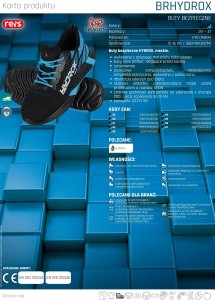 Reis BRHYDROX S3 FO SR Buty bezpieczne dziana cholewka podnosek 200 J wkładka antyprzebiciowa podeszwa PU - 3947 45 3