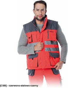 Reis Bezrękawnik ocieplany pomarańczowo-granatowo-szary 2XL 28