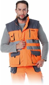 Reis LH-FMNX-V - Bezrękawnik ocieplany pomarańczowo-stalowo-czarny 3XL 18