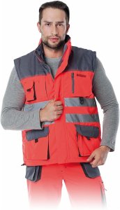 Reis LH-FMNX-V - Bezrękawnik ocieplany pomarańczowo-stalowo-czarny 3XL 3