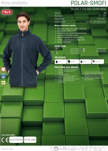 Męska bluza ochronna stójka zamek dzianina polarowa fason grafitowy. REGULAR POLAR-SMOFI XL 3