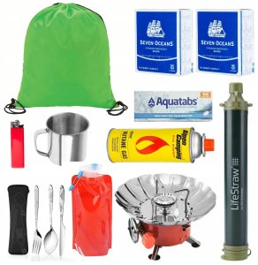 Plecak turystyczny vidaXL Plecak Ewakuacyjny Z Wyposażeniem Zestaw Wszystko Co Potrzeba Readypack X2 Fioletowy 7