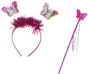 Kostium Wróżki Strój Przebranie Motyla Różowy Skrzydła EDUKAMP 4