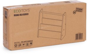 Ecotoys Biblioteczka dziecięca Montessori regał na książki organizujący 3 poziomy biały 9