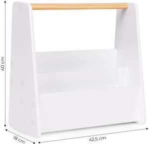 Ecotoys Biblioteczka dziecięca Montessori regał na książki organizujący 3 poziomy biały 10