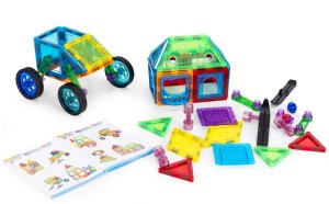 Klocki magnetyczne konstrukcyjne domek autko 48 elementów EDUKAMP 5