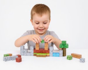 Klocki magnetyczne konstrukcyjne zestaw dla dzieci 119 elementów sześciany EDUKAMP 4