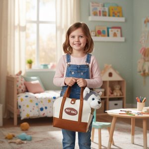 Pluszowy piesek w torebce husky maskotka dla dziecka + szczotka do pielęgnacji EDUKAMP 2