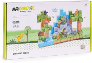 Klocki magnetyczne konstrukcyjne zestaw dla dzieci 142 elementy sześciany dinozaury EDUKAMP 9