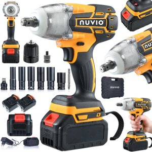 Klucz Udarowy Akumulatorowy Bezszczotkowy Nasadki 2X Aku Mocny 300Nm Do Kół 4