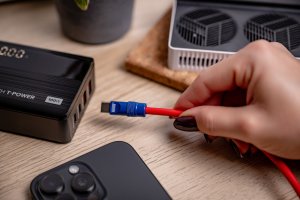 Newell NL4988 Kabel USB-C 100 W 2 m silikonowy czerwono-granatowy 3