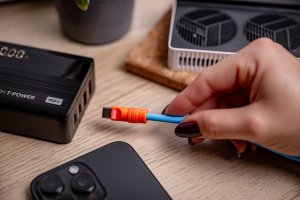 Kabel USB Newell NL4986 Kabel USB-C 100 W 2 m silikonowy niebiesko-pomarańczowy 3