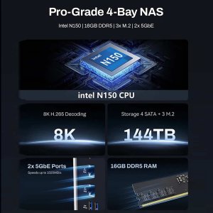 TERRAMASTER F4-425 PLUS, 4bay NAS, 16GB DDR5 (No Hard Drive) 5