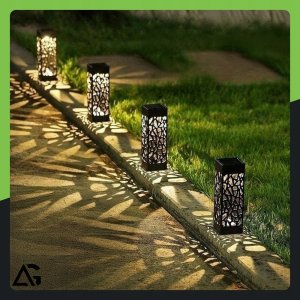 12x LAMPA SOLARNA AŻUROWA OGRODOWA WBIJANA LAMPKA LAMPION SOLARNY ZESTAW 2