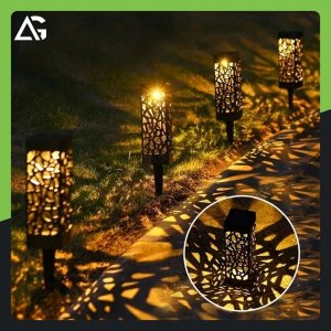 12x LAMPA SOLARNA AŻUROWA OGRODOWA WBIJANA LAMPKA LAMPION SOLARNY ZESTAW 3
