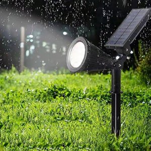 LAMPA SOLARNA LED WBIJANA OGRODOWA CZUJNIK ZMIERZCHU DO OGRODU REFLEKTOR 6