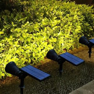 LAMPA SOLARNA LED WBIJANA OGRODOWA CZUJNIK ZMIERZCHU DO OGRODU REFLEKTOR 9