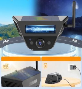 AUTO-VOX Solarna kamera cofania bezprzewodowa z wyświetlaczem 1080p 7,2" 2