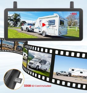 AUTO-VOX Solarna kamera cofania bezprzewodowa z wyświetlaczem 1080p 7,2" 5