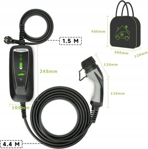WISSENERGY Kabel ładujący EV 3.6KW 2-pinowy jednofazowy 10-16 A kabel 6m 8
