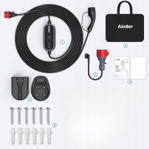 AIMILER Wallbox 11kW stacja ładująca 3-fazowa aplikacja 400V 8-16A 6