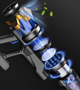 Bulelink Odkurzacz bezprzewodowy 45000 Pa 550 W 65 min pracy niebieski 7