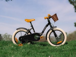 Rower dziecięcy Huffy Vintage 16" z koszykiem i kółkami bocznymi czarny 7