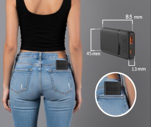 Ładowarka GaN 65W 1xUSB-C 1xUSB-A Czarna 3