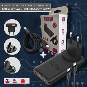 Ładowarka GaN 65W 1xUSB-C 1xUSB-A Czarna 5