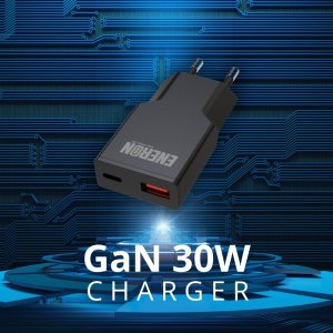 Ładowarka Eneron SZYBKA ŁADOWARKA SIECIOWA USB-C USB-A 30W GaN Slim DO TELEFONU/TABLETU 8