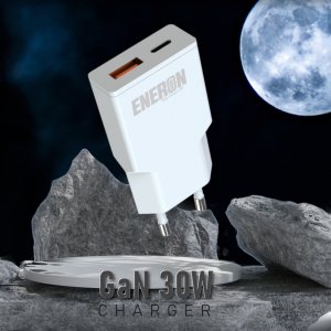 SZYBKA ŁADOWARKA SIECIOWA USB-C+A 30W GaN Slim DO TELEFONU/TABLETU Type-C biała 14