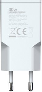 SZYBKA ŁADOWARKA SIECIOWA USB-C+A 30W GaN Slim DO TELEFONU/TABLETU Type-C biała 4