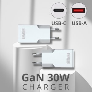 SZYBKA ŁADOWARKA SIECIOWA USB-C+A 30W GaN Slim DO TELEFONU/TABLETU Type-C biała 6