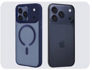Hello Case Etui Do Magsafe do iPhone 17 Pro Max (Granatowy, Pancerne, Matowy) Szkło 4