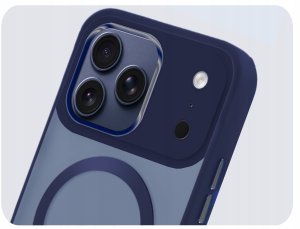 Hello Case Etui Do Magsafe do iPhone 17 Pro Max (Granatowy, Pancerne, Matowy) Szkło 6