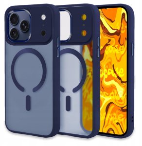 Hello Case Etui Do Magsafe do iPhone 17 Pro Max (Granatowy, Pancerne, Matowy) Szkło 7