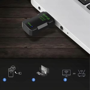 KARTA SIECIOWA ADAPTER BLUETOOTH 5.4 WiFi 6 BT USB 900 MBPS WPA3 ODBIORNIK 4