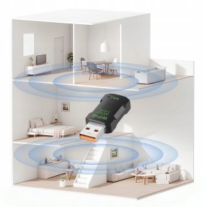 KARTA SIECIOWA ADAPTER BLUETOOTH 5.4 WiFi 6 BT USB 900 MBPS WPA3 ODBIORNIK 8