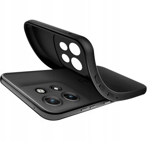 krainaGSM Etui Czarny Matowy Silikon Slim do Motorola G86 Power + SZKŁO 9H 5