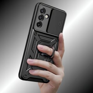 krainaGSM Etui Pancerne CZARNE SLIDE do Samsung S25 FE wzmocnione 5