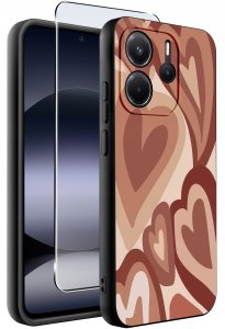 krainaGSM ETUI do Xiaomi Redmi Note 14 4G | WZORY | SILIKONOWE MATT CASE + SZKŁO 9H 2