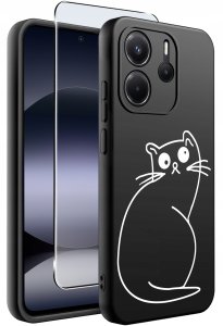 krainaGSM ETUI do Xiaomi Redmi Note 14 4G | WZORY | SILIKONOWE MATT CASE + SZKŁO 9H 2